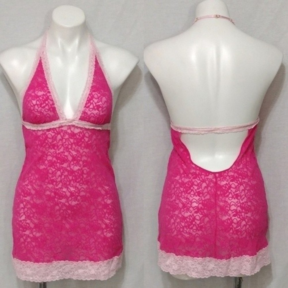 Victoria’s Secret The Lacie Lace Sexy Lingerie Sleepwear Large Sheer Elegant